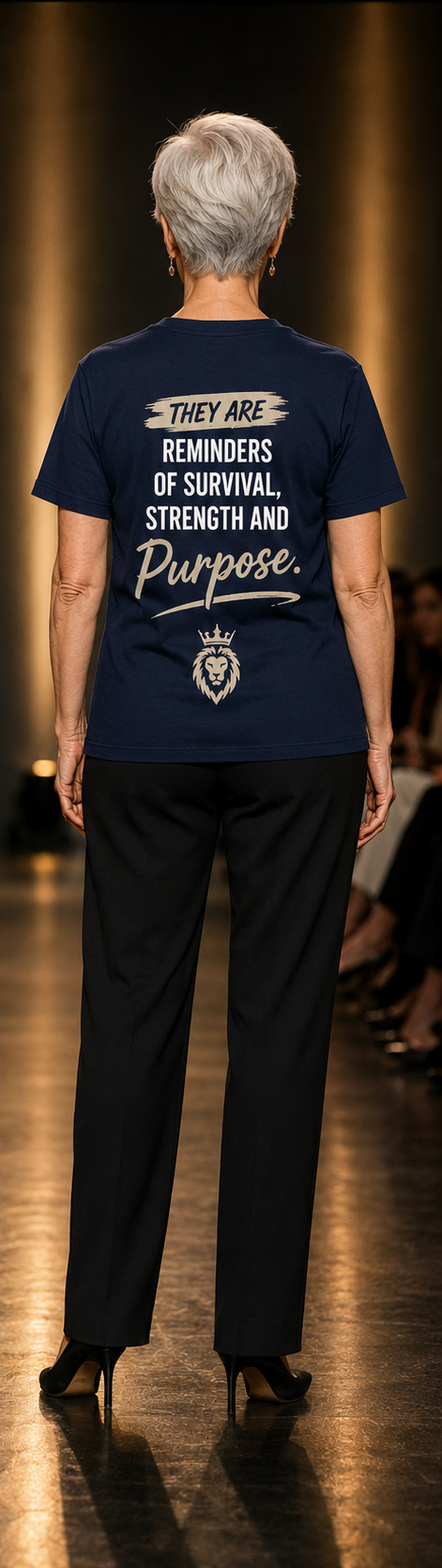 Model wearing the back of the My Scars Have a Story T-shirt